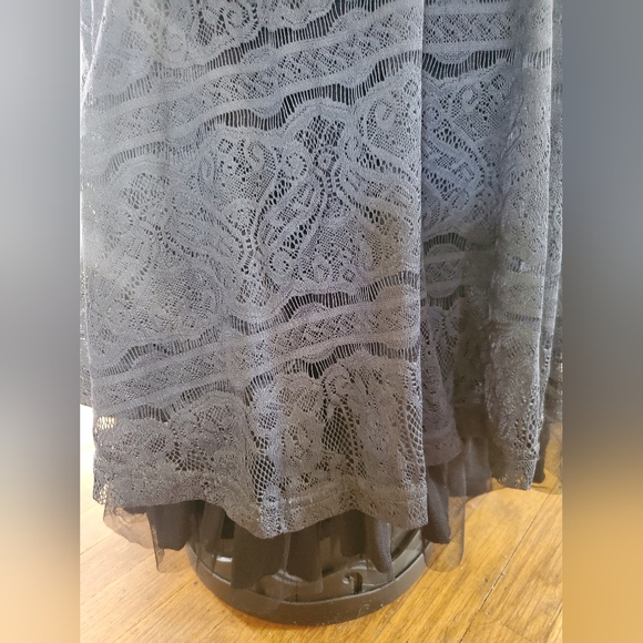 Stetson Western Style Black Elegant Lace Long Sleeve Tulle Dress Size L - Picture 4 of 5